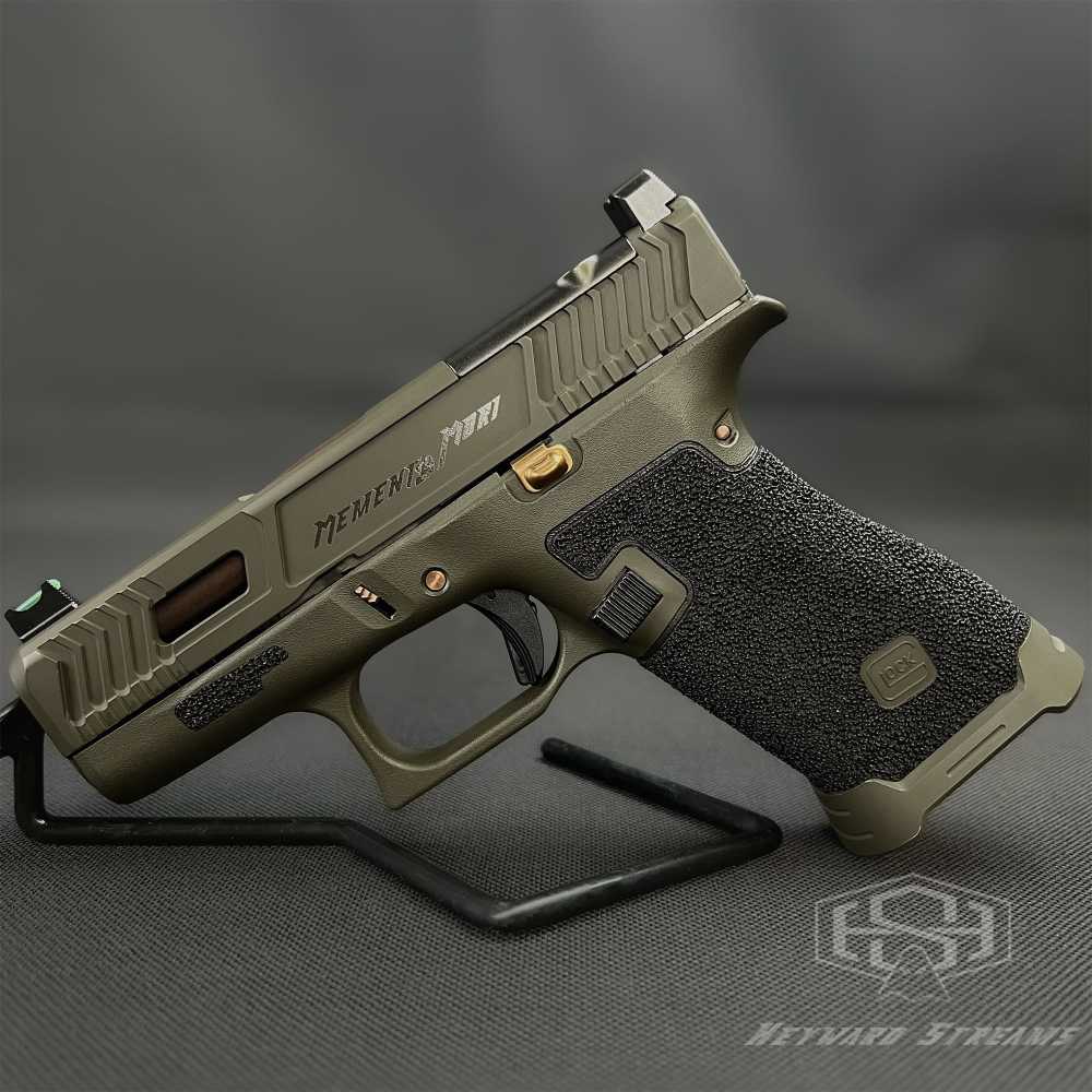 GLOCK 43X CUSTOM  | OEM SLIDE CUT | ODGREEN CERAKOTE | 3.5 LB TRIGGER -img-0
