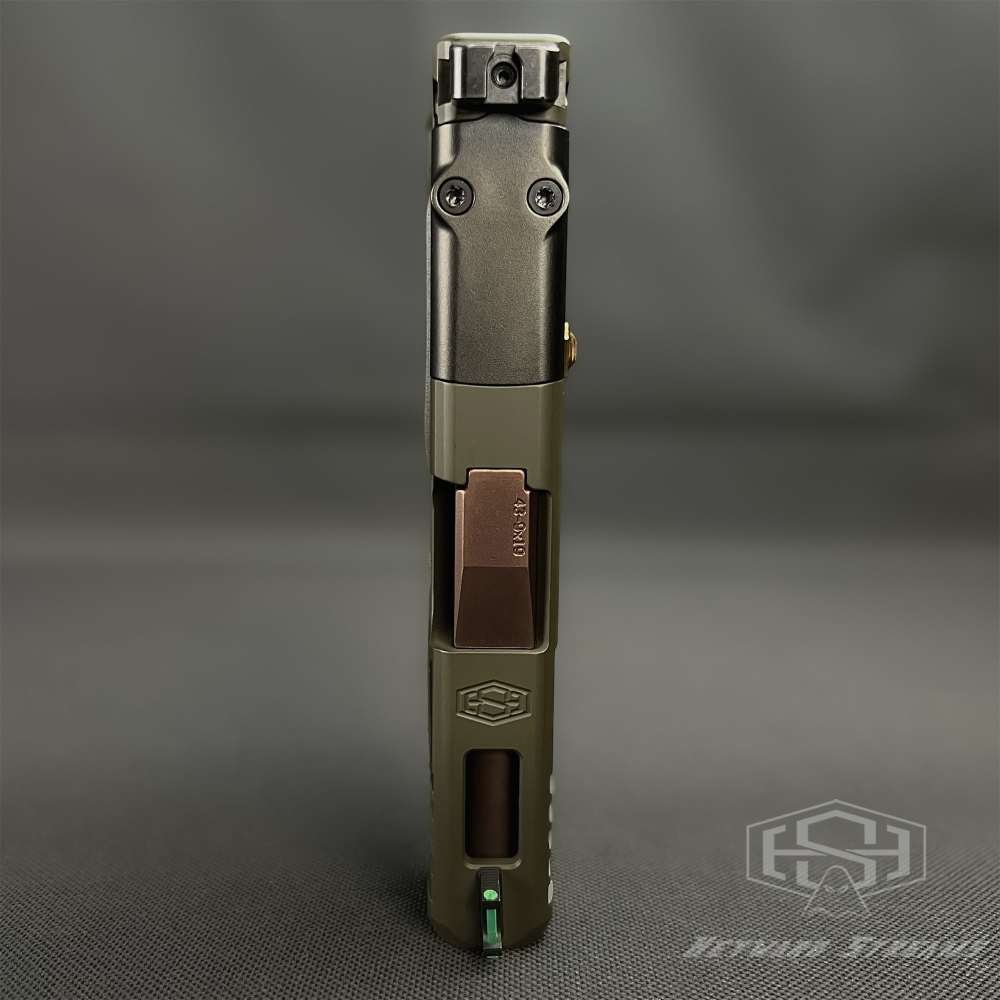 GLOCK 43X CUSTOM  | OEM SLIDE CUT | ODGREEN CERAKOTE | 3.5 LB TRIGGER -img-2