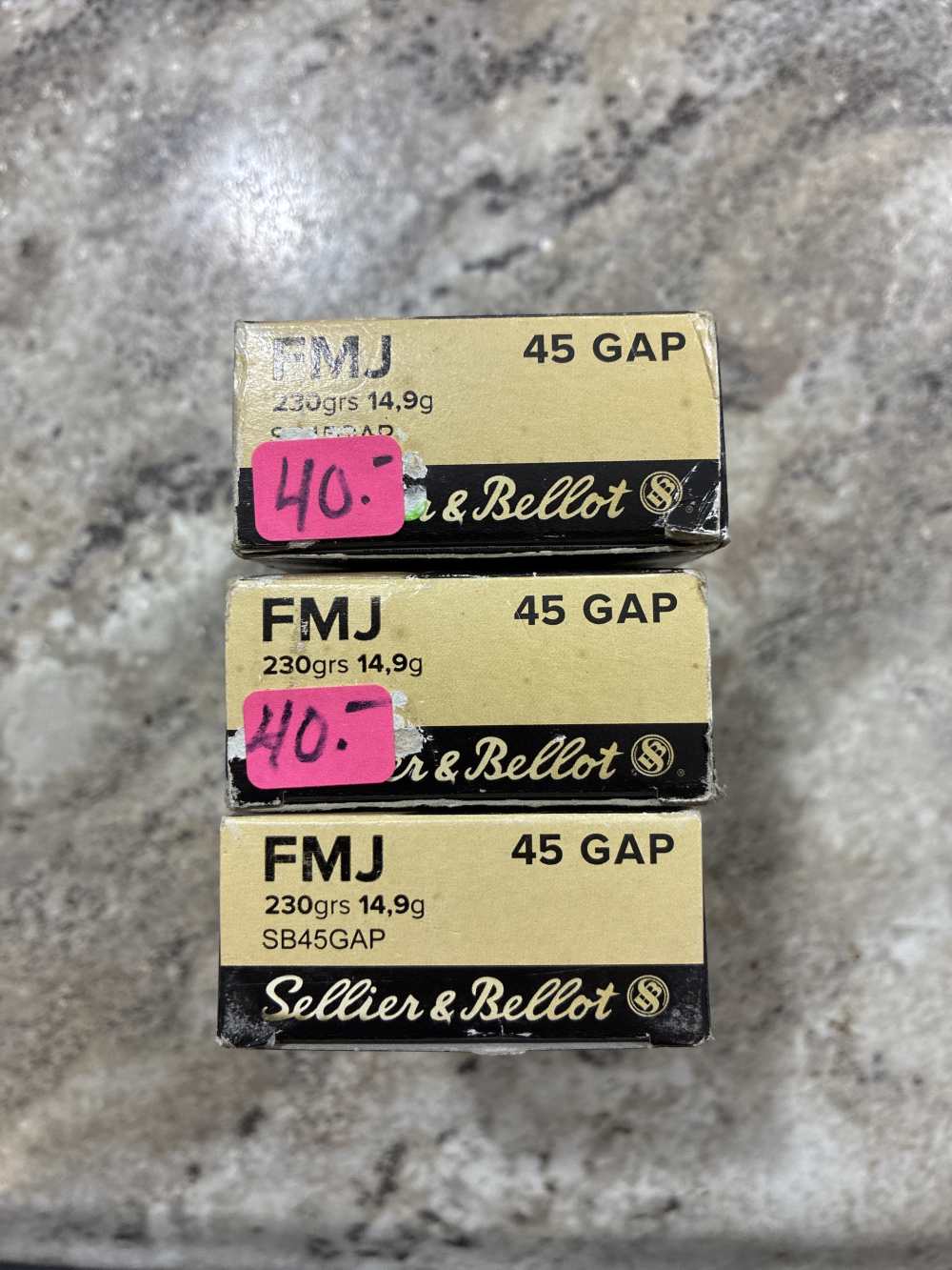 Sellier & Bellot 45 GAP 230 Grain FMJ 50 Rounds-img-1