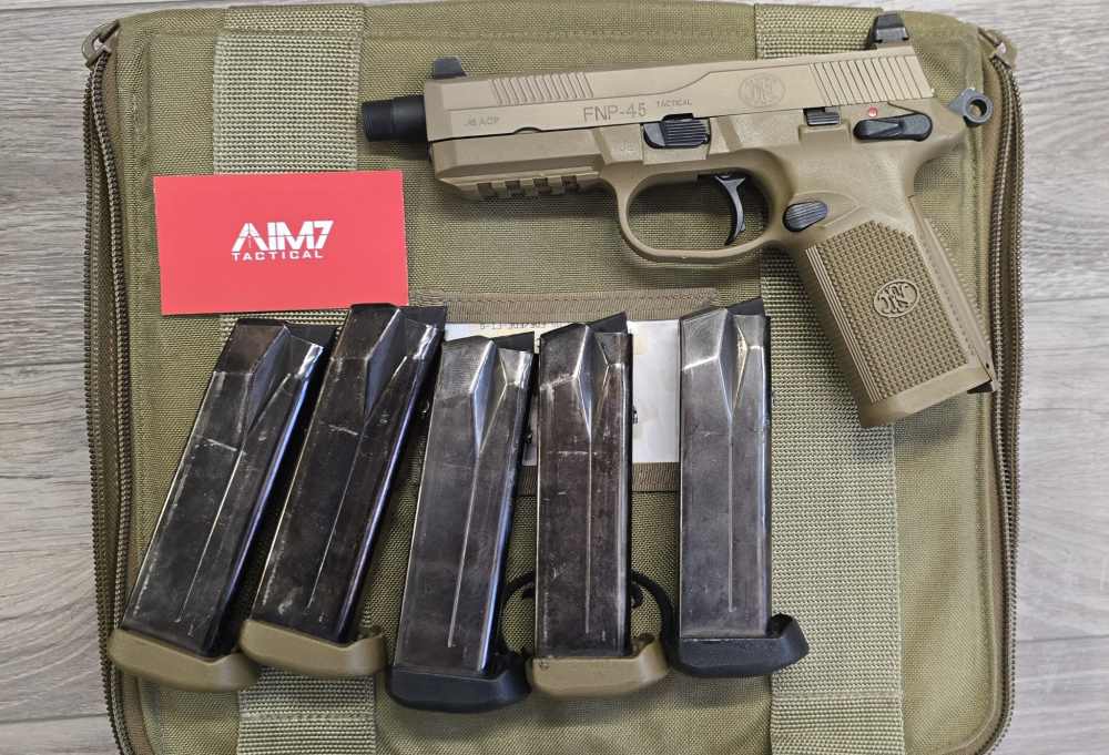 FN FNP-45 Tactical 45 ACP FDE Threaded Barrel 5 Mags-img-0