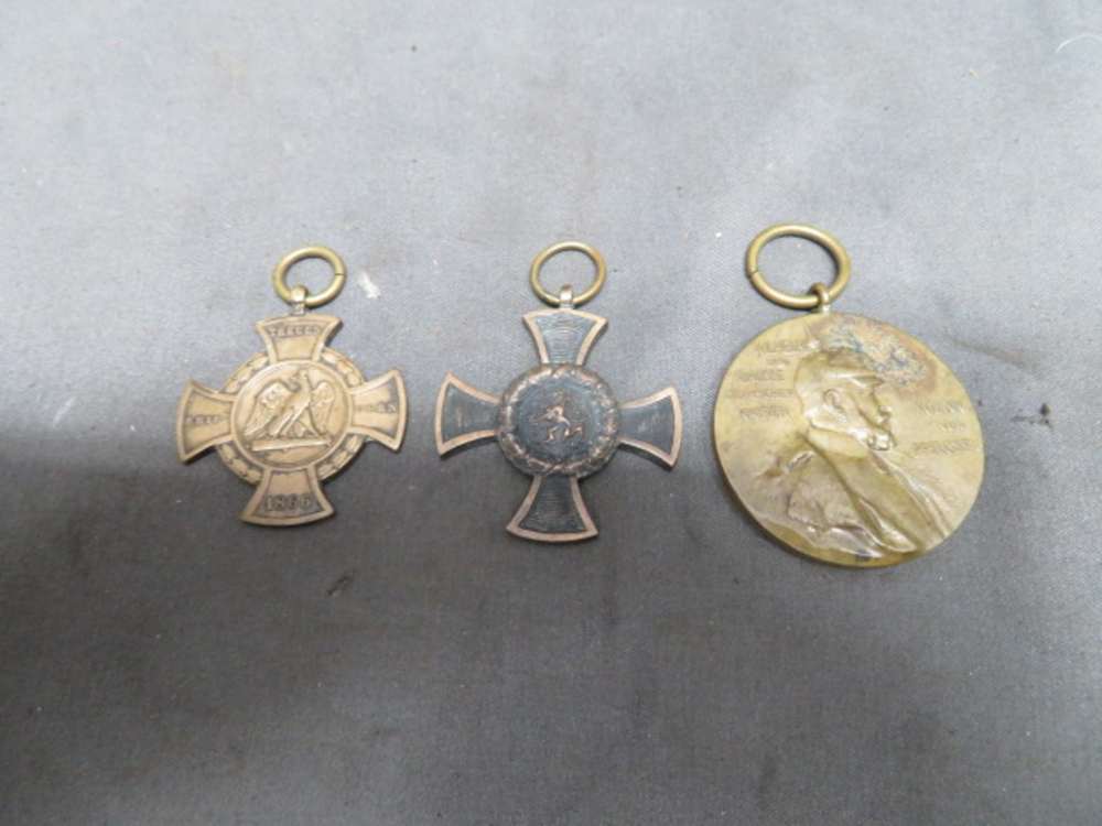 LOT OF 3 PRE WWI IMPERIAL GERMAN MEDALS-AUSTRO PRUSSIAN WAR-img-0