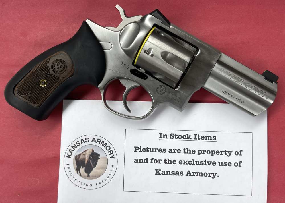 Ruger GP100 10mm SS revolver 3" barrel F/O Novak Sights Wiley Clapp #1780-img-2