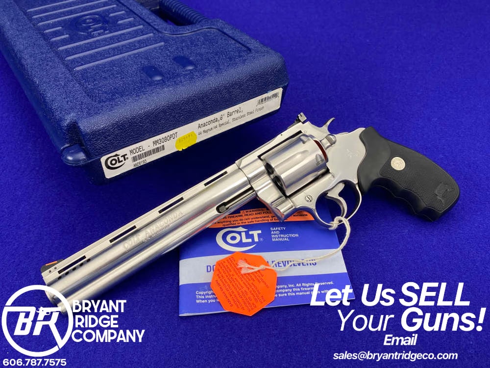 MINT 1998 Colt Anaconda PDT .44 Mag 8" -RARE CUSTOM SHOP FIRST GEN PORTED--img-0