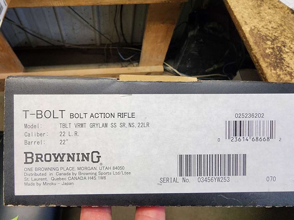 NEW! BROWNING T-BOLT TARGET VARMINT .22 LR 22" THREADED SR STRAIGHT PULL-img-1