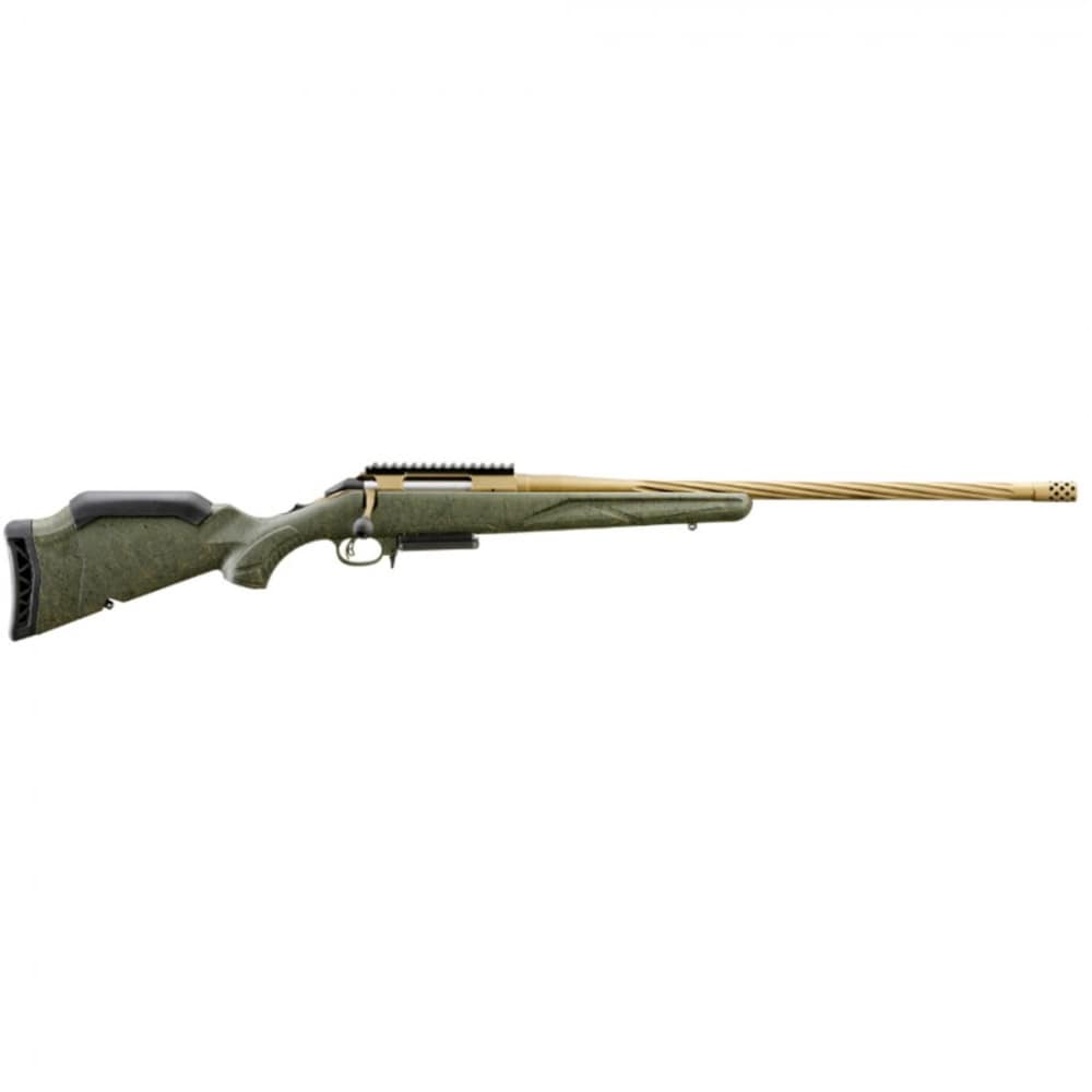 Ruger American Gen 2 Predator - 22" Fluted Bbl (.308 Win)Green Splat/Bronze-img-0