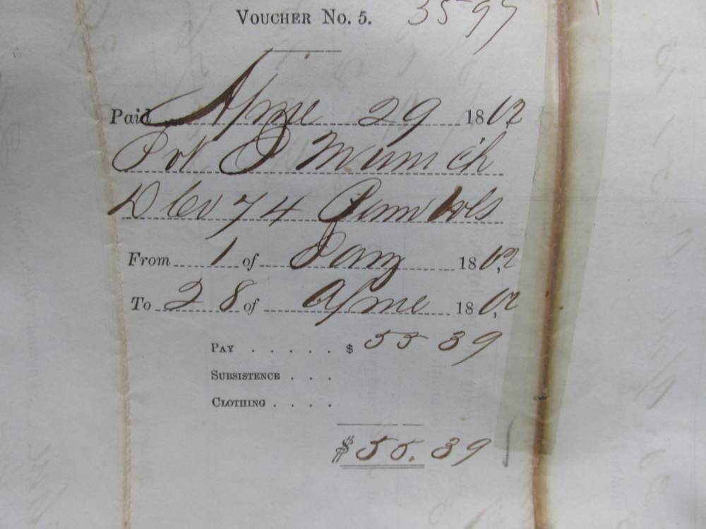 CIVIL WAR DISCHARGE PAPER FOR PVT. J. MUNUCH FROM D COMPANY, 74th REGIMENT-img-7