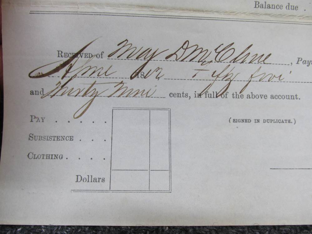 CIVIL WAR DISCHARGE PAPER FOR PVT. J. MUNUCH FROM D COMPANY, 74th REGIMENT-img-5