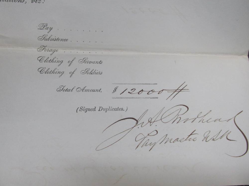 CIVIL WAR JANUARY 1864 PAYROLL PAPER FOR $12,000. FOR US ARMY TROOP PAYMENT-img-4