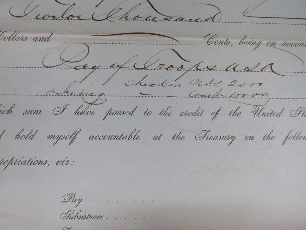 CIVIL WAR JANUARY 1864 PAYROLL PAPER FOR $12,000. FOR US ARMY TROOP PAYMENT-img-3