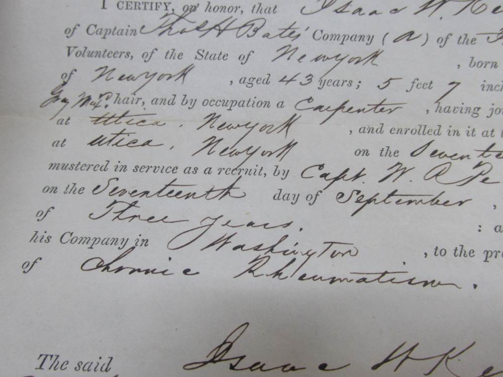 ORIGINAL CIVIL WAR US ARMY DISCHARGE DOCUMENT-DECEMBER 1861-1st NY Vol. Art-img-4