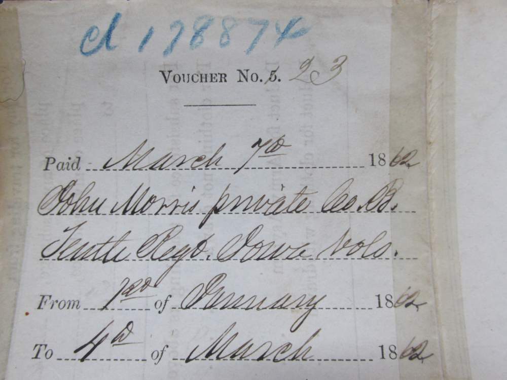 ORIGINAL CIVIL WAR US ARMY DISCHARGE DOCUMENT-MARCH  1862-10th IOWA VOL.-img-9