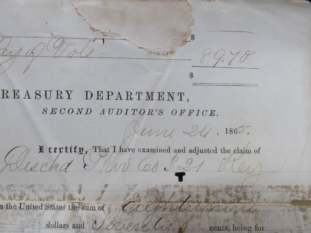 CIVIL WAR 1862/65 WARRANTS/DECEASED CASE & FINAL PAYMENT FOR SOLDIER-img-14
