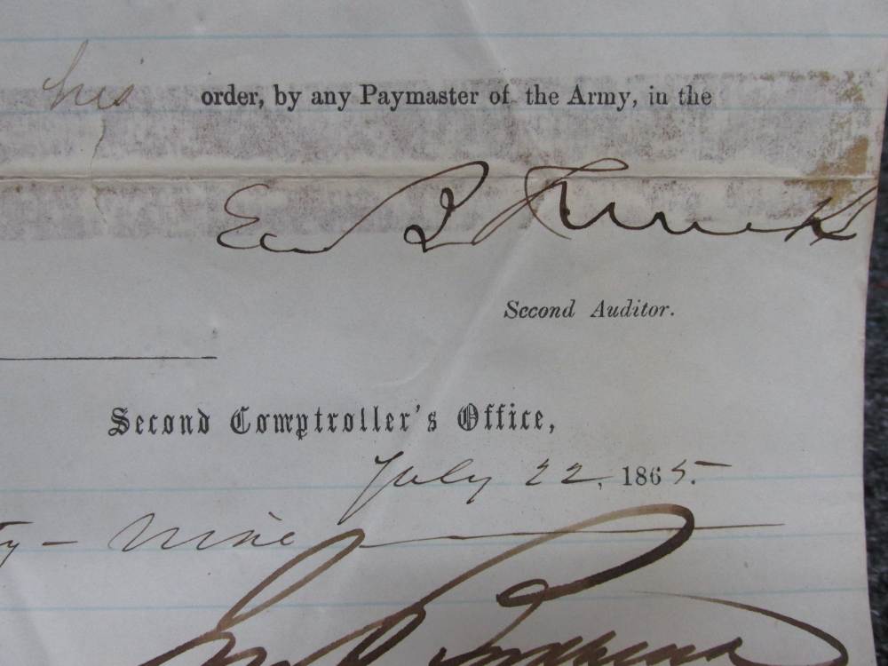 CIVIL WAR 1862/65 WARRANTS/DECEASED CASE & FINAL PAYMENT FOR SOLDIER-img-18