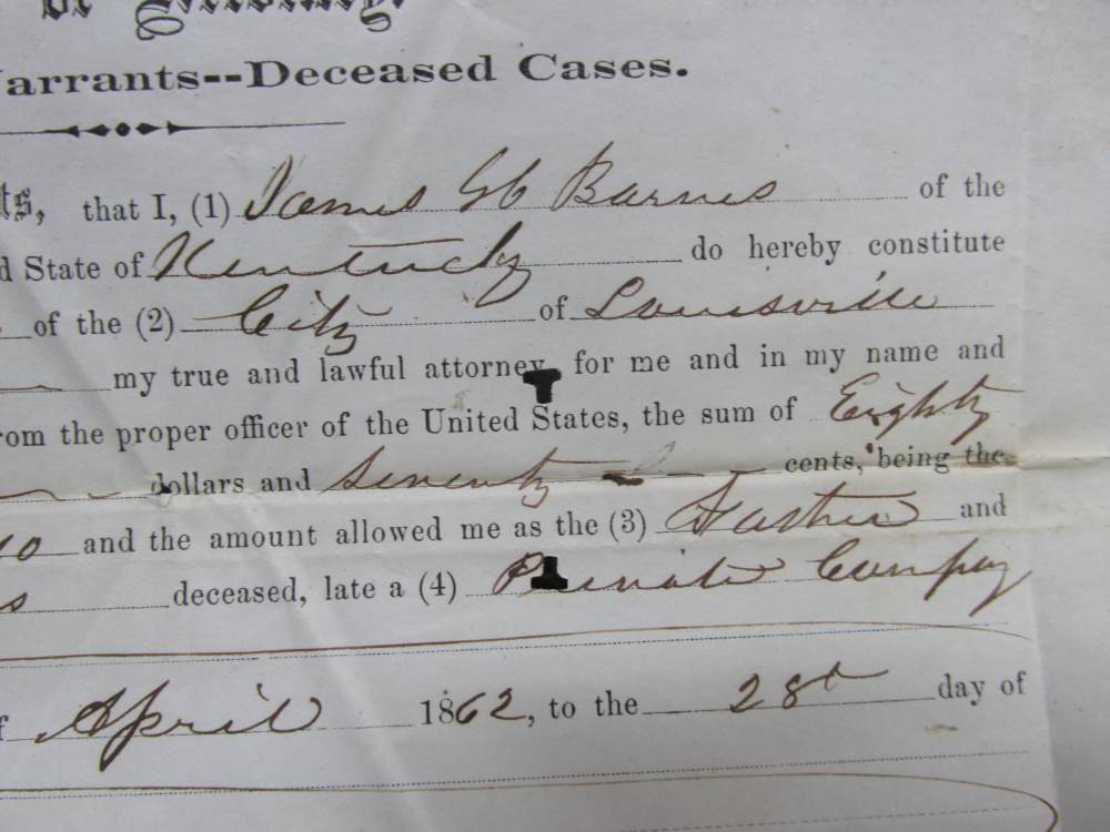 CIVIL WAR 1862/65 WARRANTS/DECEASED CASE & FINAL PAYMENT FOR SOLDIER-img-5