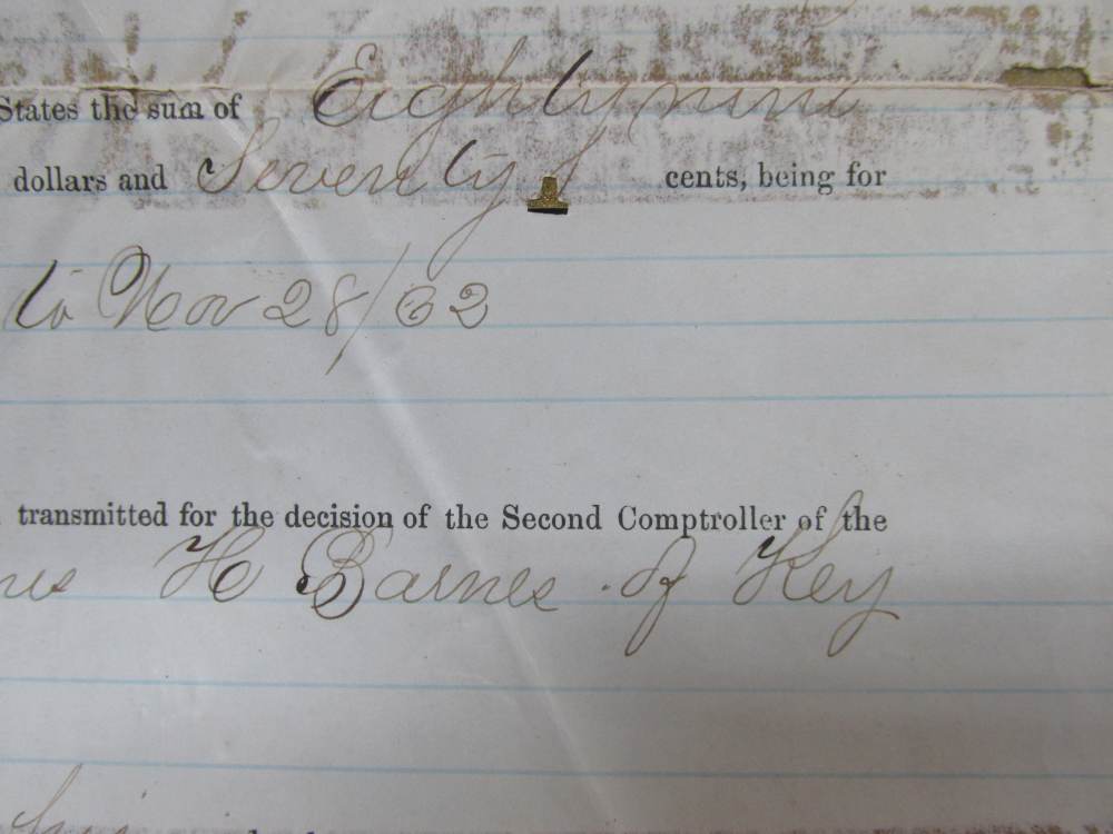 CIVIL WAR 1862/65 WARRANTS/DECEASED CASE & FINAL PAYMENT FOR SOLDIER-img-16
