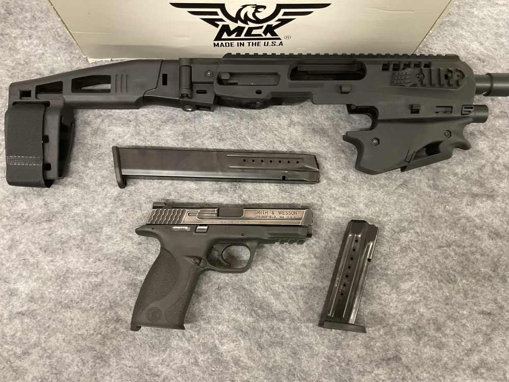 Smith and Wesson M&P 9 with CAA USA Micro Conversion Kit + extended mag-img-2