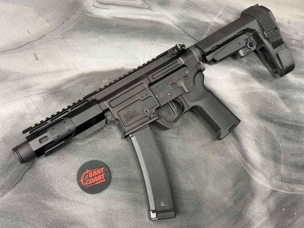 PSA AR-V 9mm 3.5" Pistol SBA3 Brace 30rd Mag Tucked Flash Can PS! NR!-img-0