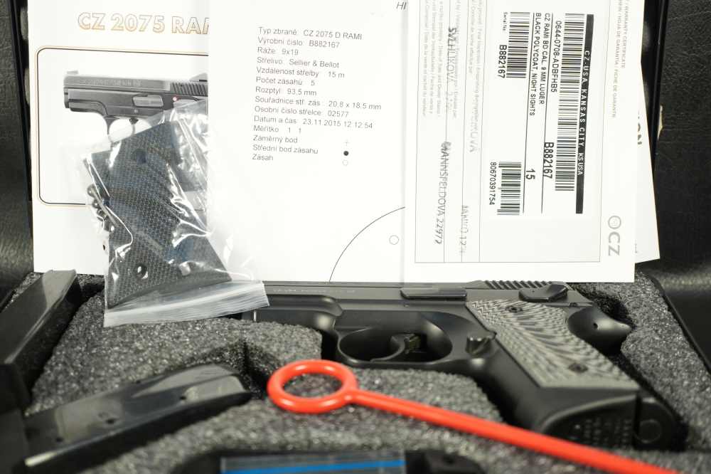 CZ 2075 RAMI BD 9mm 3" Black +3 MAGS, ORIG Case, Extra Grips -img-14