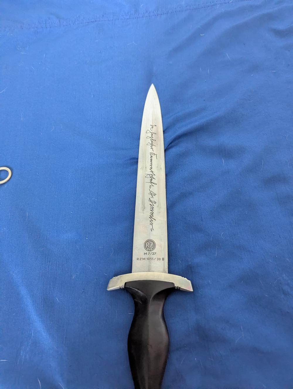 RARE German WWII Inscribed SS Dagger (Rzm M7/37) (PENNY)-img-3