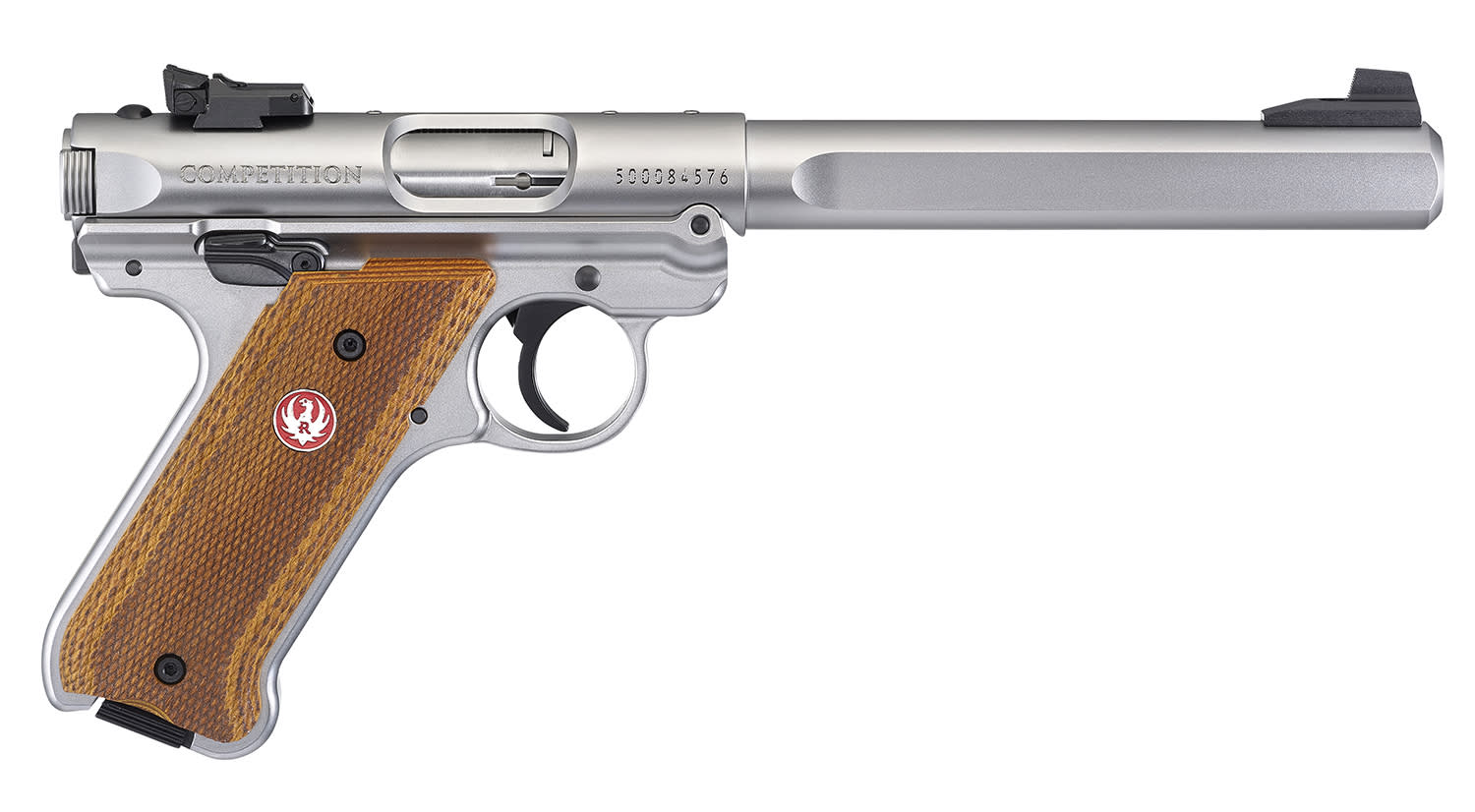 Ruger 40112 Mark IV Competition 22 LR 10+1 6.88" Satin Stainless Slab-Sided-img-0