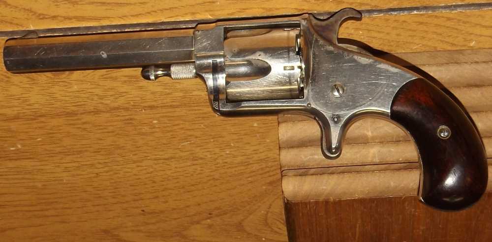 OUTSTANDING Hopkins&Allen XL#5 38 Rimfire Nickel Antique Revolver No FFL-img-0