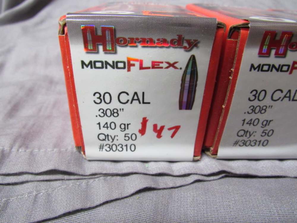 Hornady Mono Flex 30 Caliber .308" 140 Grain #30310 3 Boxes 150 Count-img-1