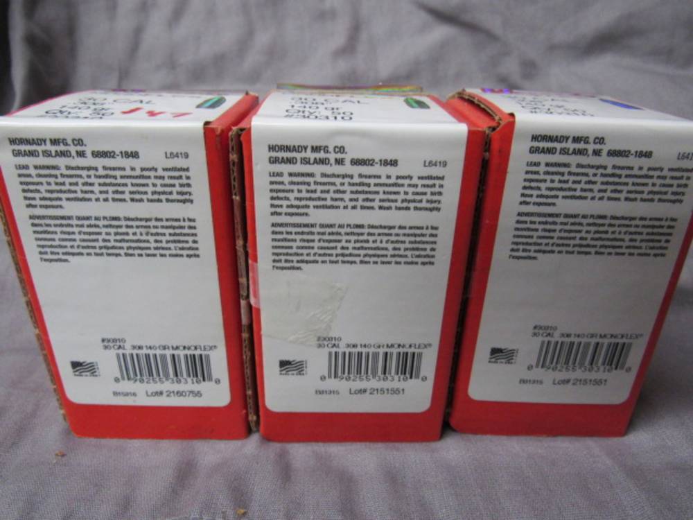 Hornady Mono Flex 30 Caliber .308" 140 Grain #30310 3 Boxes 150 Count-img-4