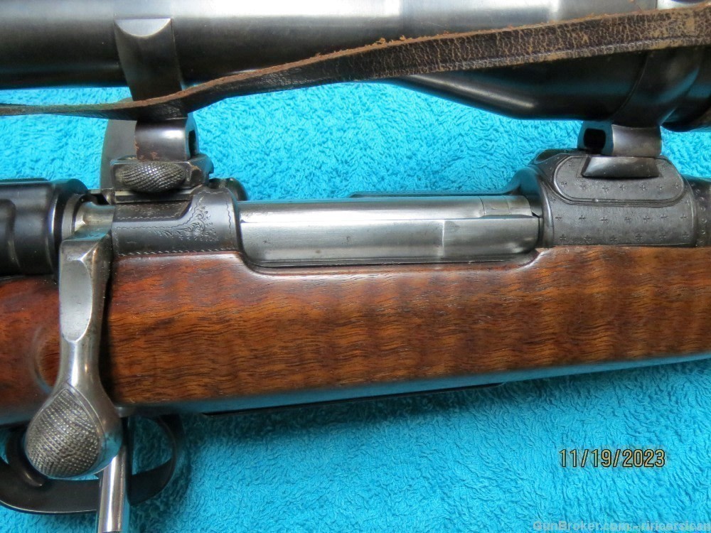 Mauser Custom Rifle Engraved Krupp Steel German #1 Scope Set Triggers -img-23