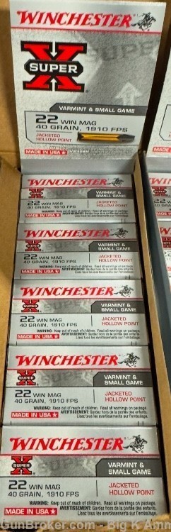 22 Win Mag .22 WMR Super-X 250 Rounds of hollow points  JHP 40 grain-img-1