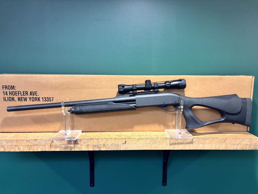 Remington 870 Thumbhole 12 ga 23" Cantilever Rifled Barrel w/ Optic & Box-img-7