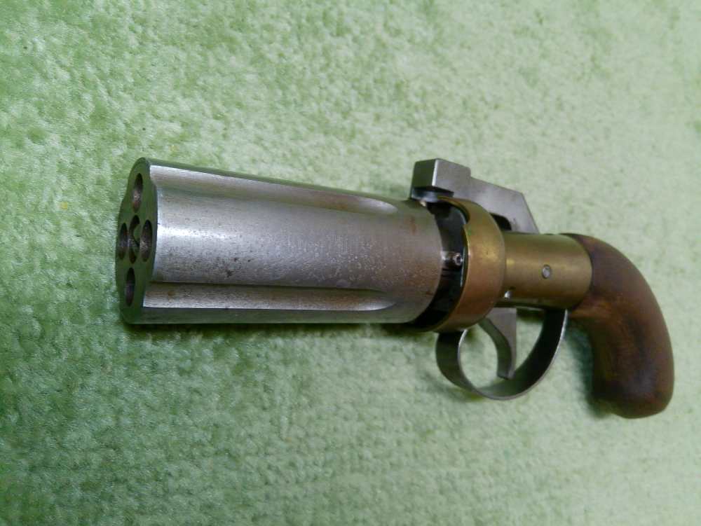4 Shot 36Cal Percussion Cap Pepperbox Revolver Black Powder-img-9