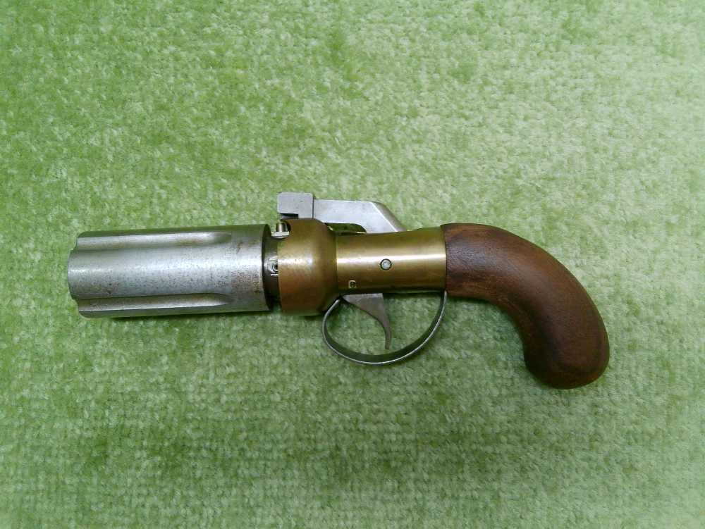 4 Shot 36Cal Percussion Cap Pepperbox Revolver Black Powder-img-6