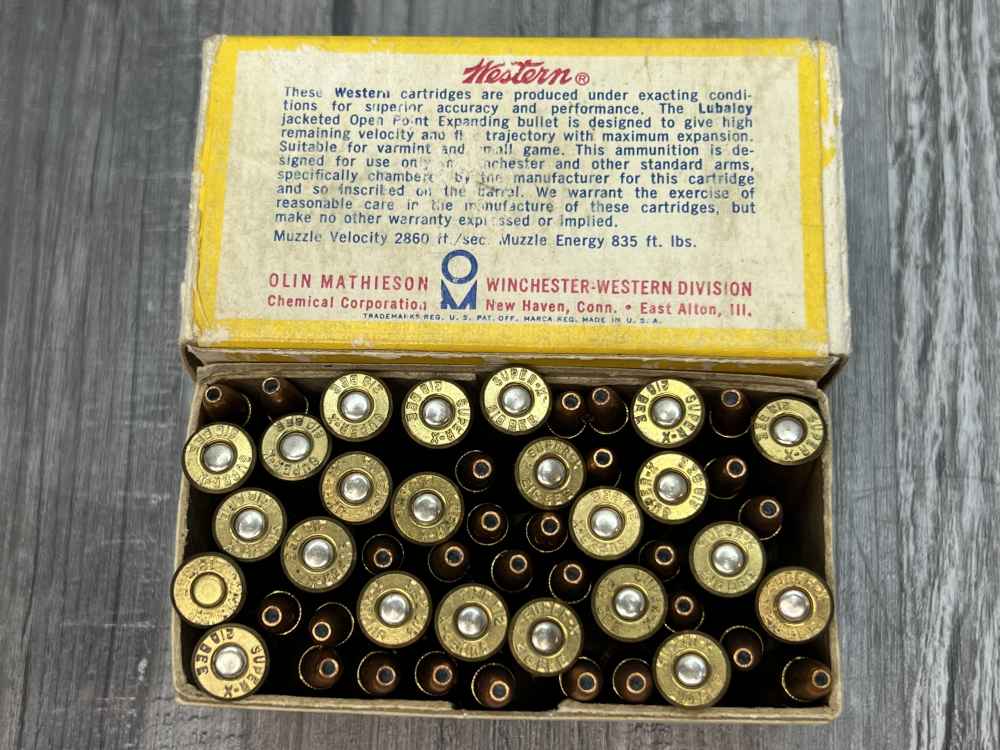 Vintage Winchester Western .218 BEE 46 GR. Ammunition 50 CT-img-1