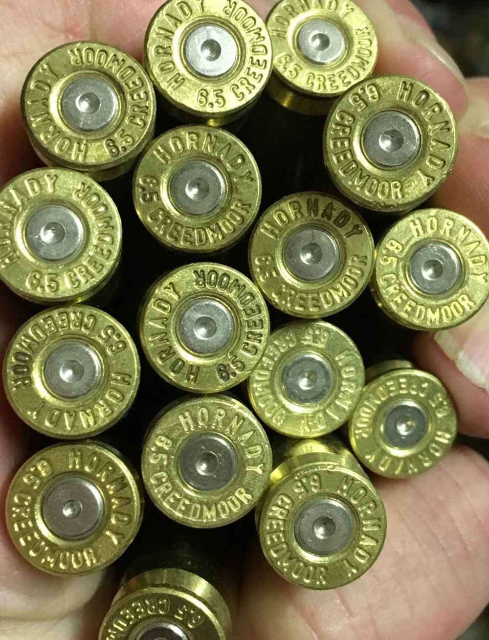 6.5 Creedmoor brass, Hornady brand, once fired, 200 count, polished-img-1