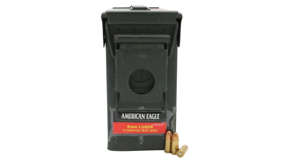Federal American Eagle 9mm Luger 115gr FMJ Ammo Can of 250-img-0