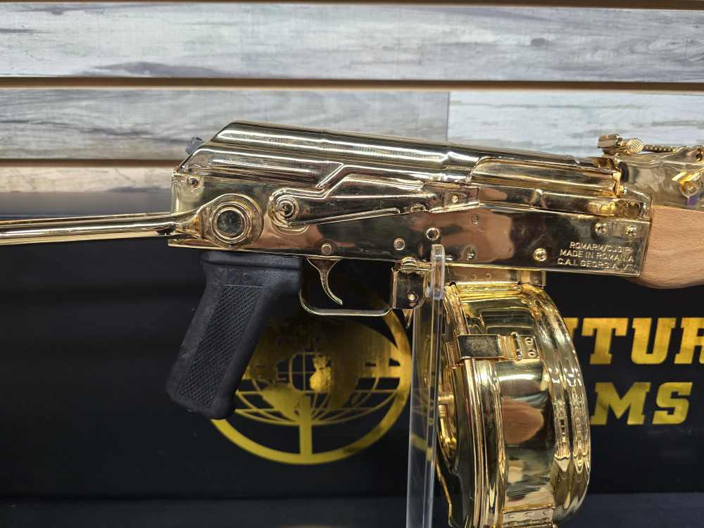 Century Arms WASR-10 Underfolder, 7.62x39mm, finished in 24-karat gold-img-2
