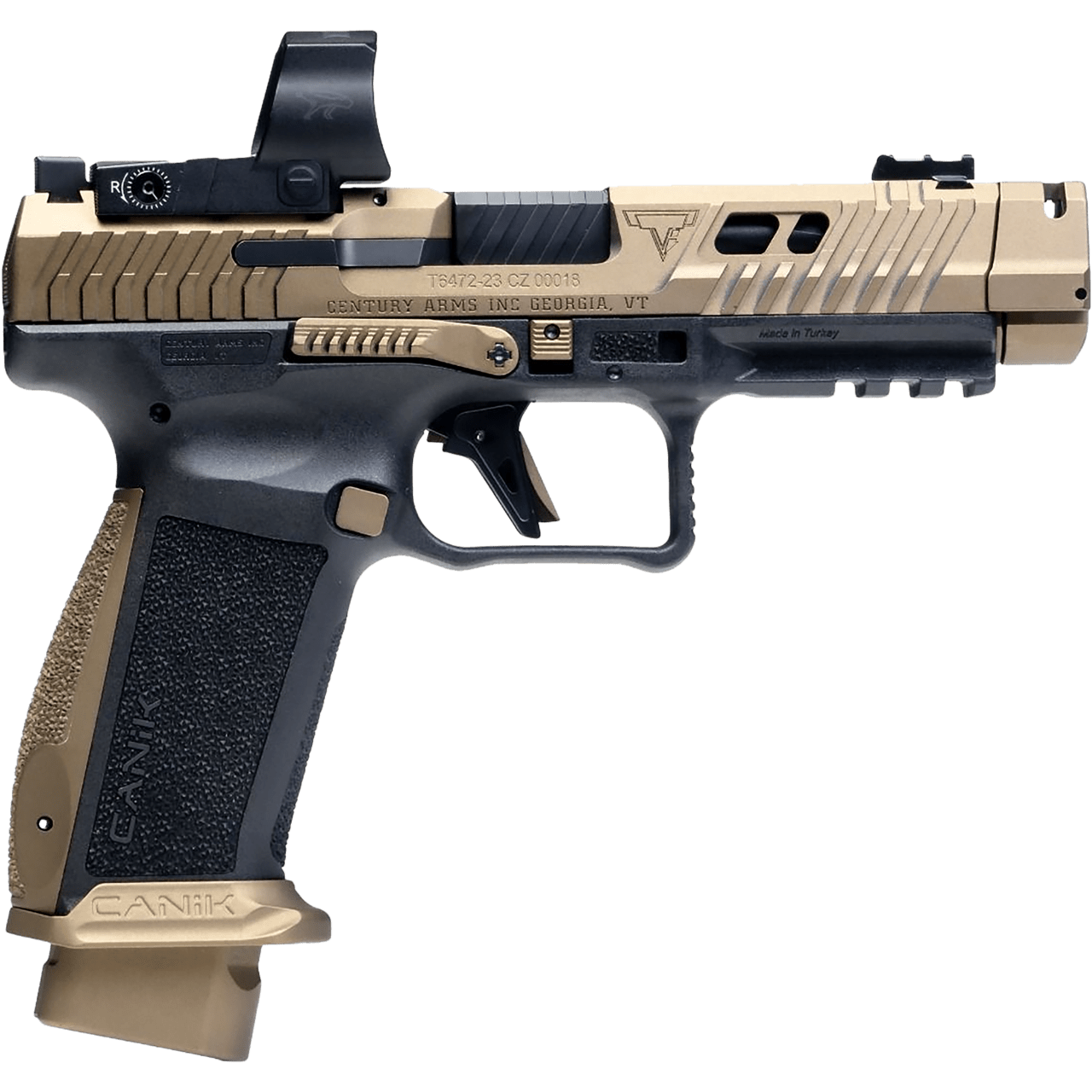 Canik TTI Combat w/Optic 9mm Semiauto Pistol 18+1 4.6 Barrel Burnt Bronze H-img-1