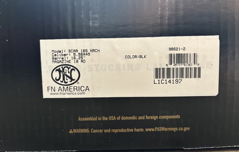 FN SCAR 16S NRCH 5.56x45mm 16.2" Bbl Semi-Auto 1, 10rd Mag 98621-2 Black-img-4