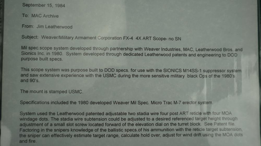 Military Armament Corp Weaver Sionics FX-4 4x ART Scope For M14SS-1-img-21