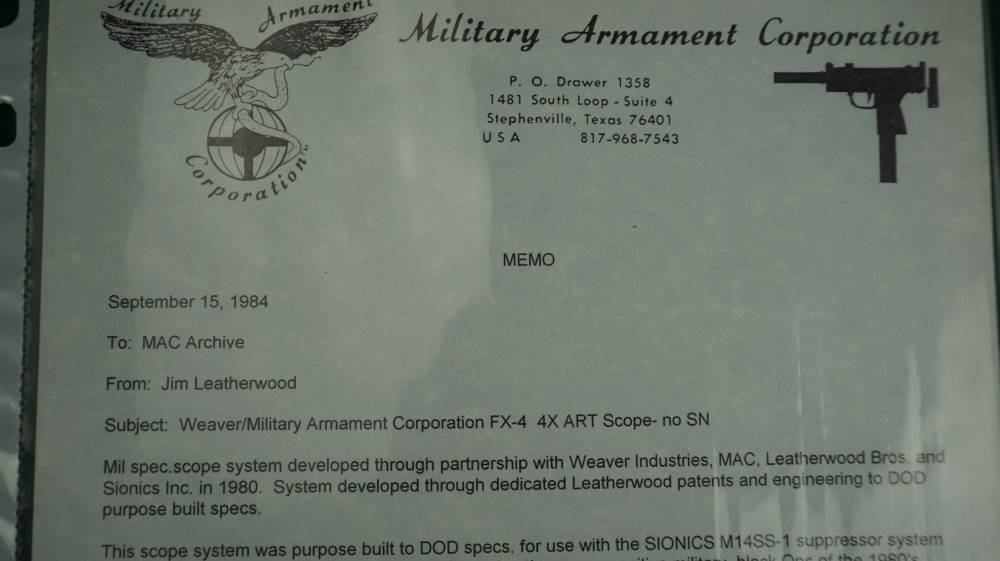 Military Armament Corp Weaver Sionics FX-4 4x ART Scope For M14SS-1-img-20