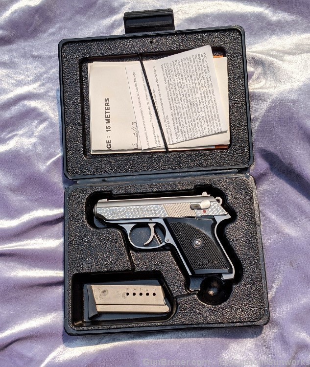 RARE & CUSTOM Jewelled Stainless Steel Walther TPH .22LR Waffenfabrik-img-7