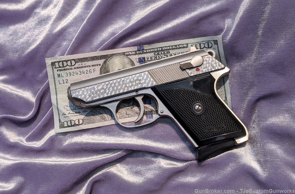 RARE & CUSTOM Jewelled Stainless Steel Walther TPH .22LR Waffenfabrik-img-6