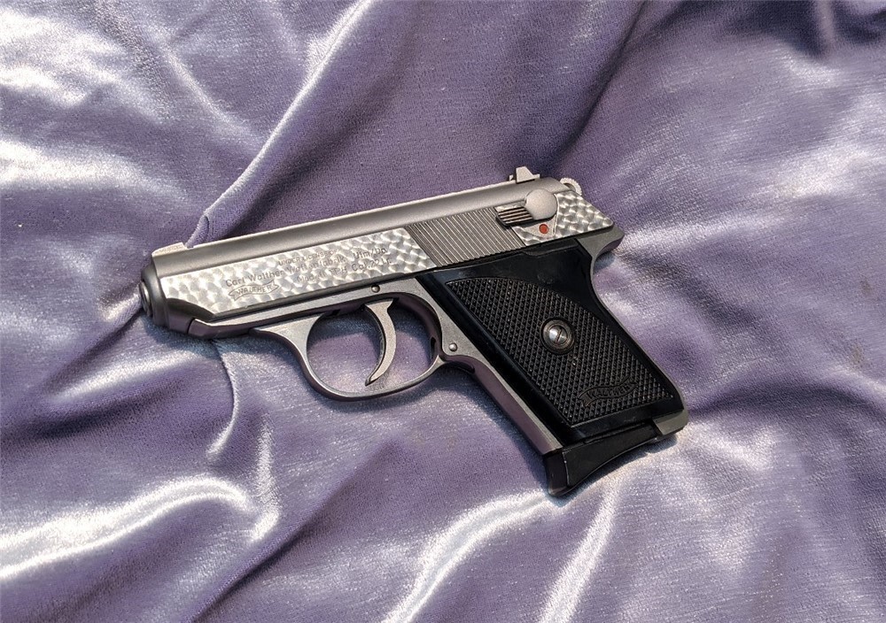 RARE & CUSTOM Jewelled Stainless Steel Walther TPH .22LR Waffenfabrik-img-0