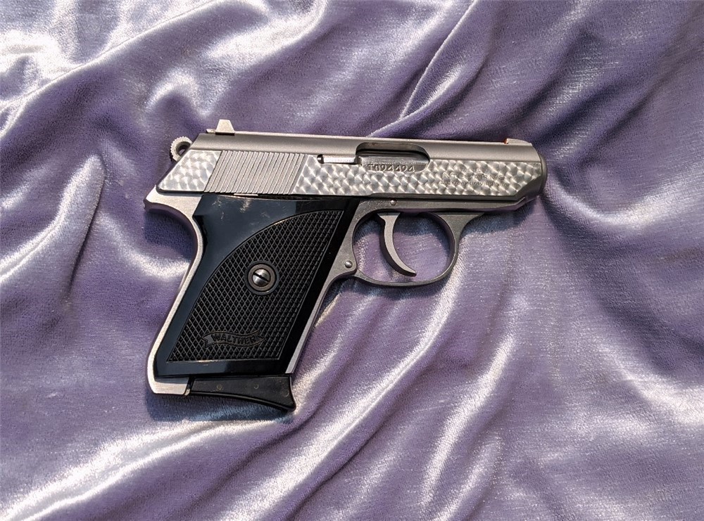 RARE & CUSTOM Jewelled Stainless Steel Walther TPH .22LR Waffenfabrik-img-1