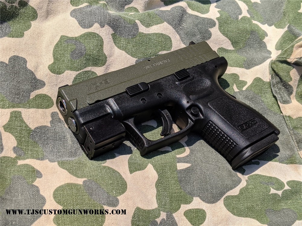 CA -CUSTOM Springfield Armory U.S.A. XD-9 SUB-COMPACT 9mm  OD GREEN TEFLON-img-1