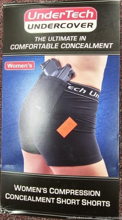 UNDERTECH UNDERCOVER WOMEN'S COMPRESSION CONCEALMENT SHORT SHORTS, WHITE, -img-0