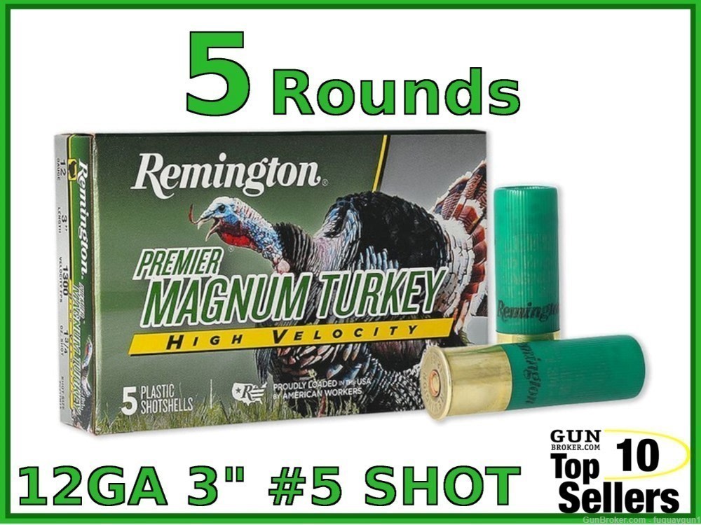 Remington Magnum Turkey 3" 12 Gauge Ammo #5 Shot Copper-Plate -img-0
