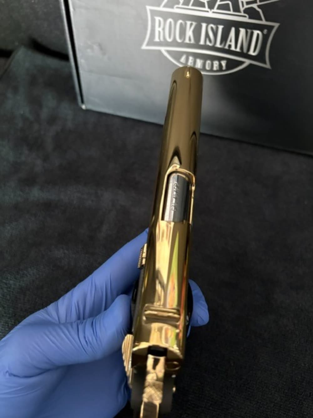 RIA 1911 45 ACP Gold Plated .01 Start NR Penny Auction-img-18
