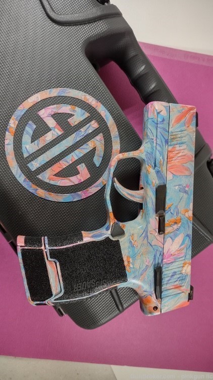 Sig Sauer P365 w/ Custom Floral Finish - 9mm with Matching Case-img-2