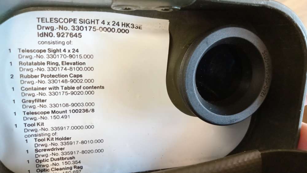 HK33E German Military- Hensoldt/Wetzlar 4X24 Scope w/ illuminator HK93 -img-7